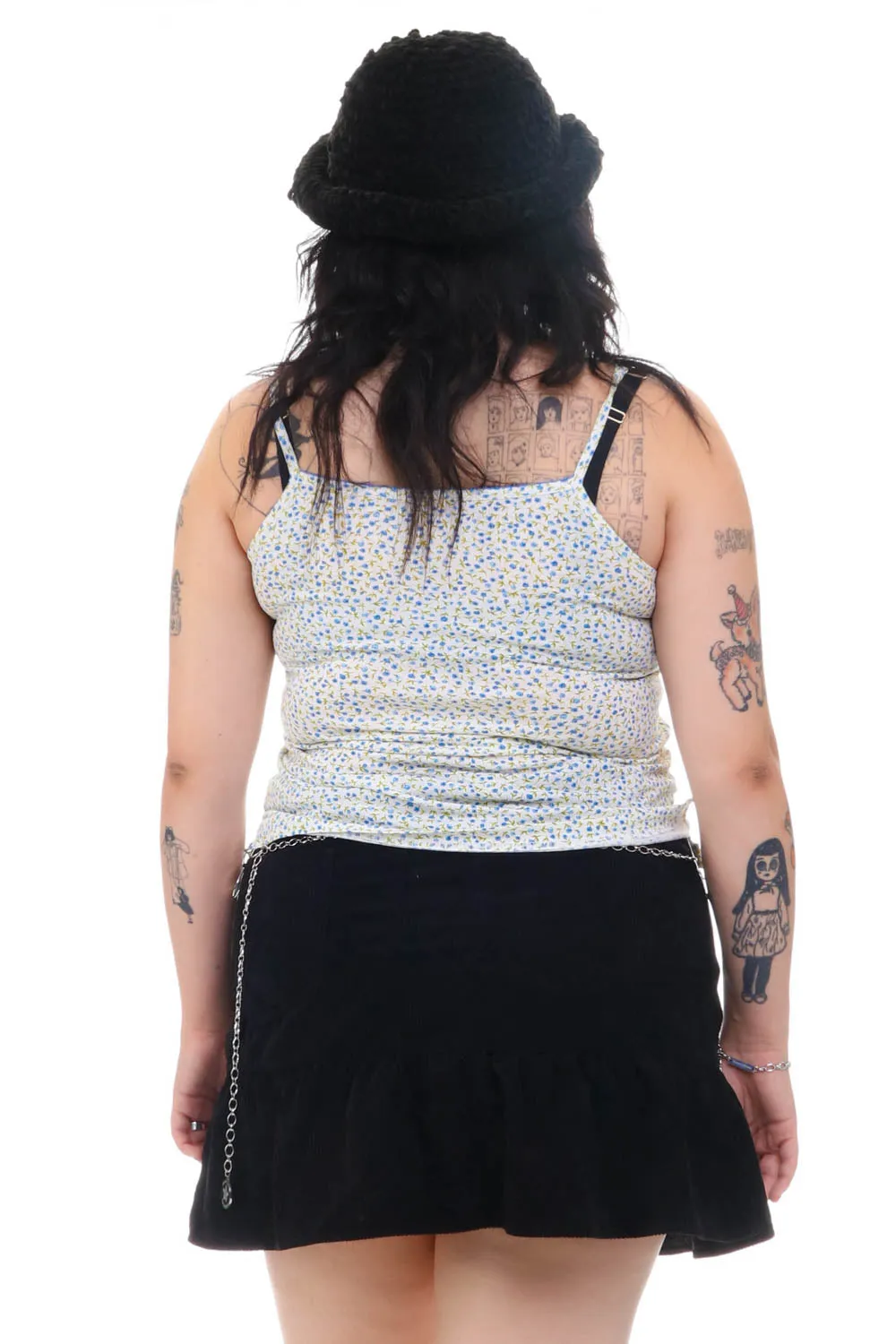 Vintage Y2K Moody Blue Floral Tank - L/XL