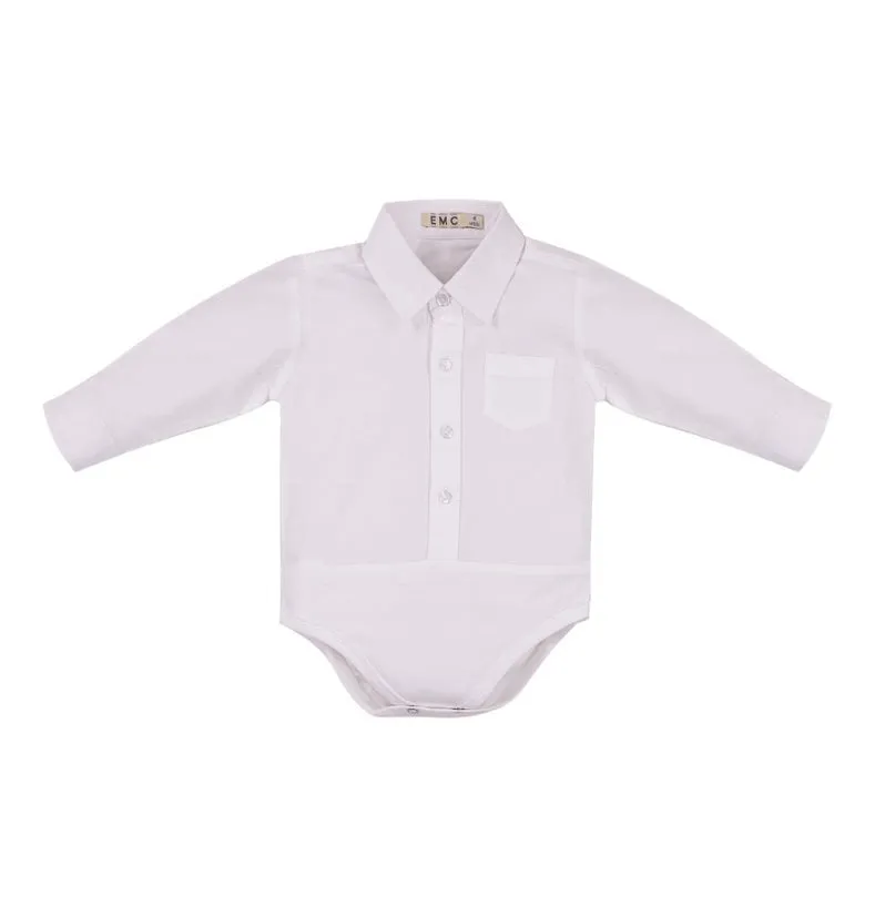 White LS Oxford & Interlock Bodysuit