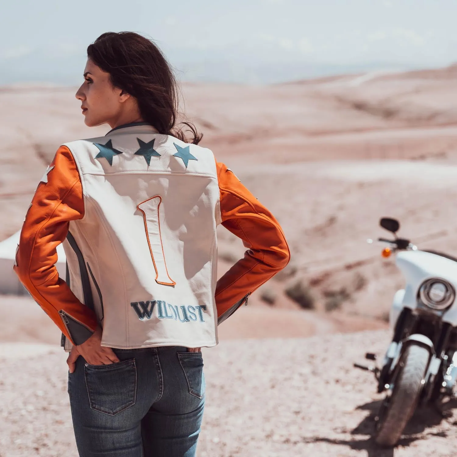 Wildust Sisters Stars & Stripes Brick Leather Jacket