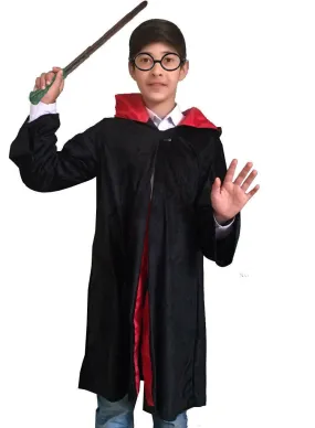 Wizard Boy Cape Magic Wand Glasses Kids World Book Day Fancy Dress Set