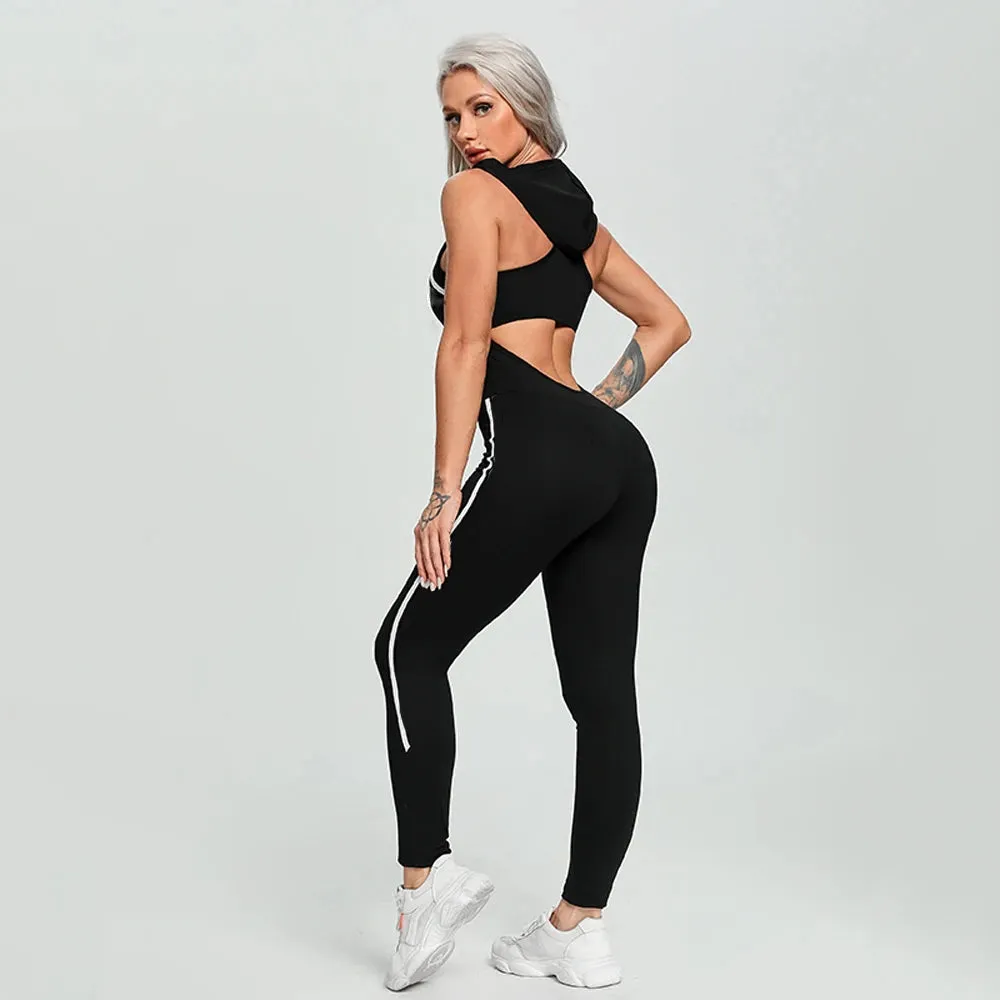 Women Yoga Gym Backless Tracksuit