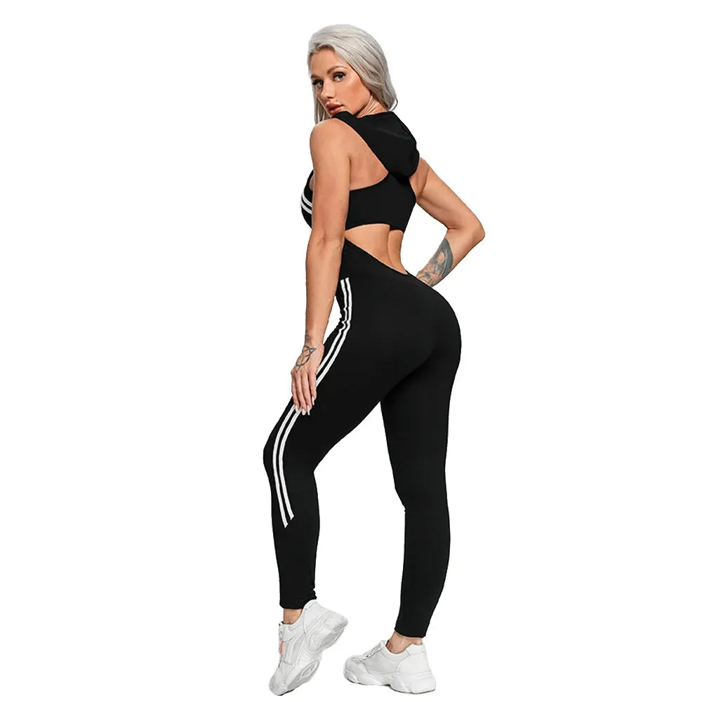 Women Yoga Gym Backless Tracksuit