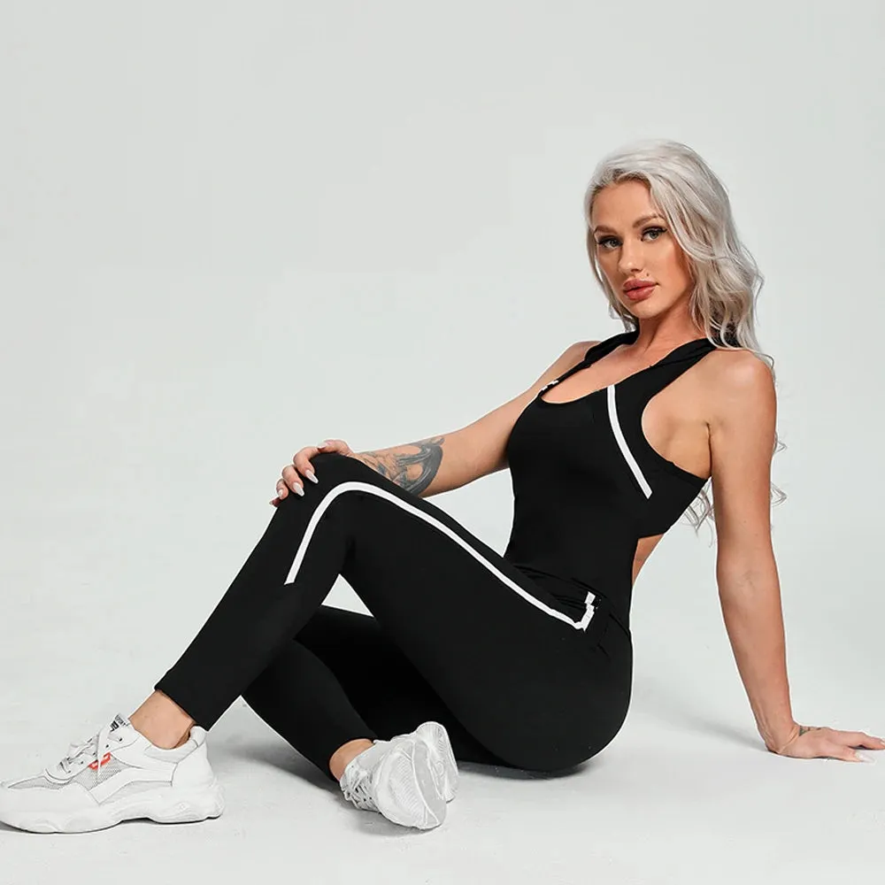 Women Yoga Gym Backless Tracksuit