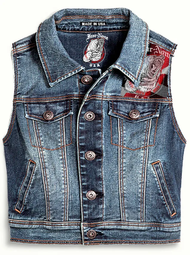 Womens Bear Claw Denim Highway Vest