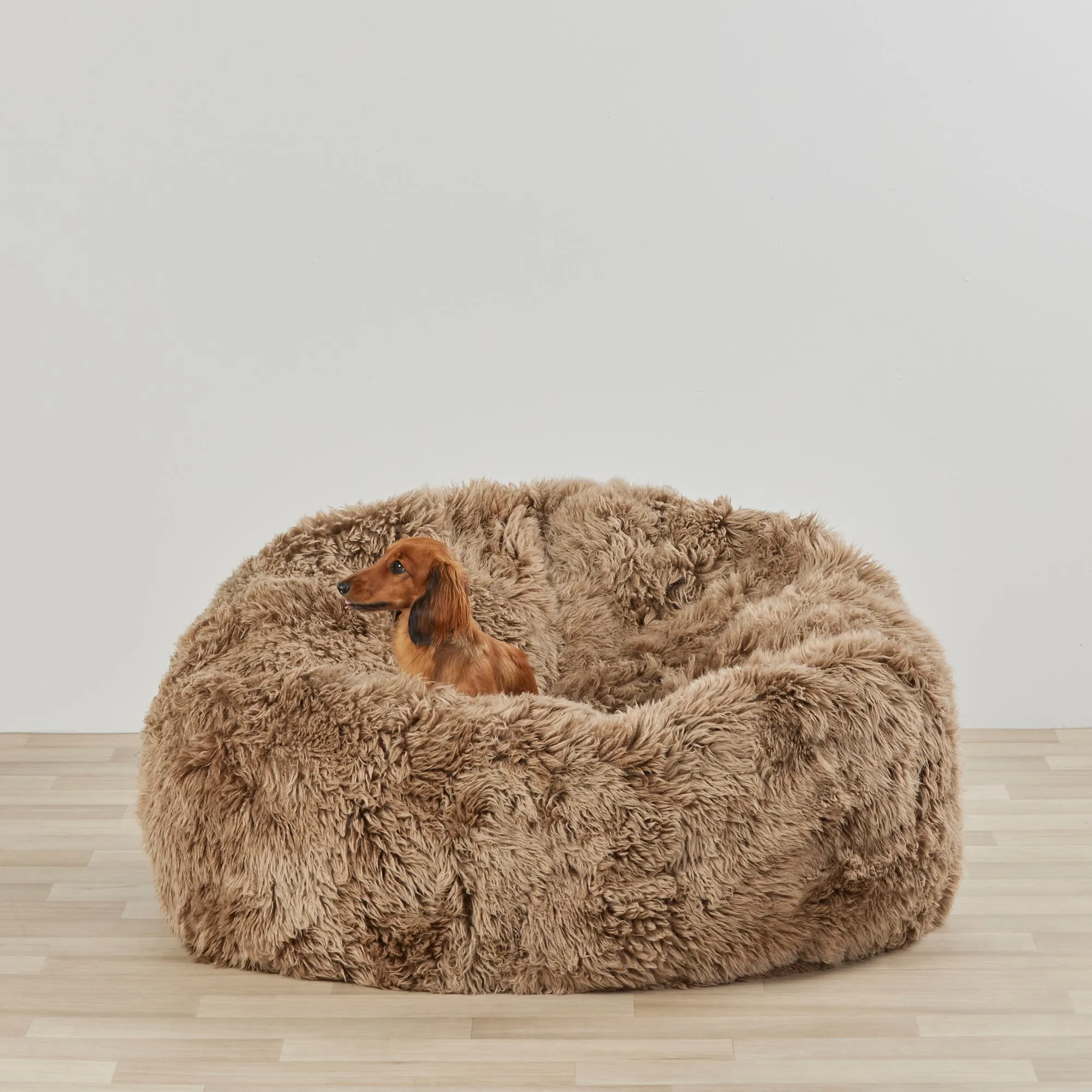 Wyatt Sheepskin Bean Bag - Beige