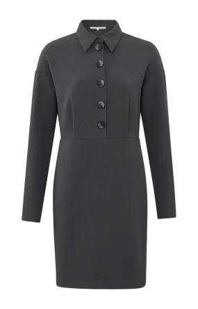 YAYA phantom dress w shirt collar and buttons